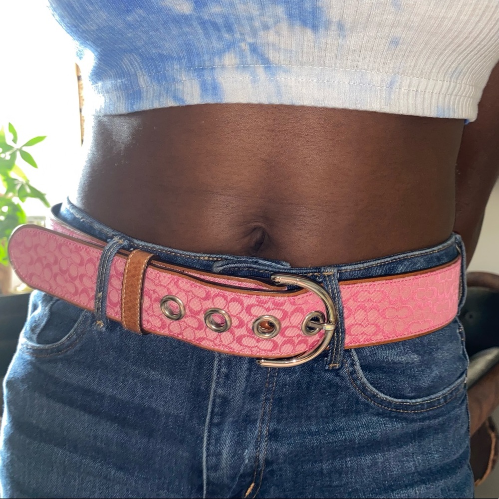 Coach Monogram Pink Belt